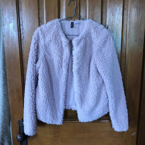 Dusty  Rose Faux Shearling Jacket - Picture 2 of 10